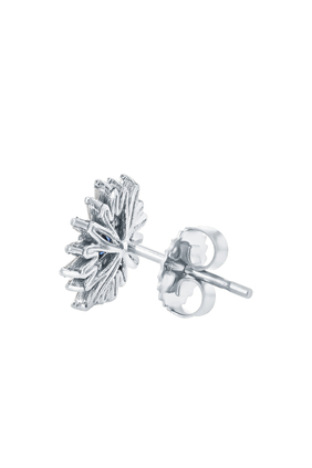 Fireworks Princess-Cut Flower Earrings, 18k White Gold, Sapphire & Diamonds